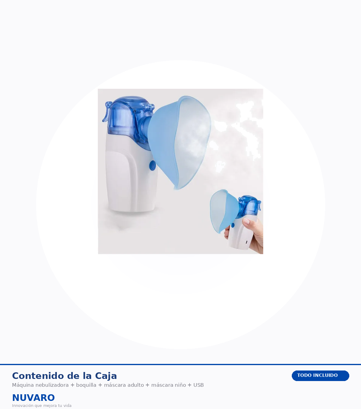 Nebulizador portátil de malla, silencioso y compacto